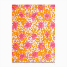 Mandevilla Floral Print Retro Pattern 2 Flower Canvas Print