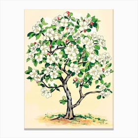 Plum Tree Storybook Illustration 4 Canvas Print