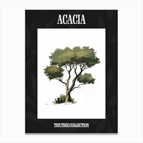 Acacia Tree Pixel Illustration 1 Poster Canvas Print