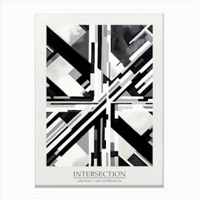 Intersection Abstract Black And White 7 Poster Canvas Print