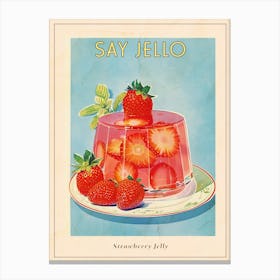 Strawberry Jelly Retro Cookbook Inspired 2 Poster Canvas Print