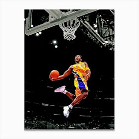 Kobe Bryant Of The Los Angeles Lakers Goes Up For A Dunk Against The Golden State Warriors Canvas Print