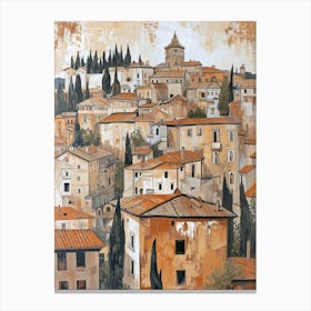 Rome Kitsch Brushstroke Cityscape 1 Canvas Print