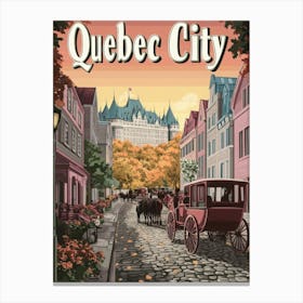 Aihrgdesign A Classic 1960s Travel Poster For Quebec City Canvas Print