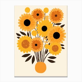 Sunflowers In A Vase 4 Canvas Print