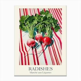 Marche Aux Legumes Radishes Summer Illustration 3 Canvas Print
