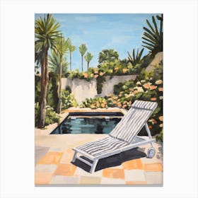 Sun Lounger By The Pool In Mallorca Spain 3 Canvas Print