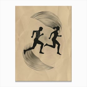 Running Man And Woman 1 Canvas Print