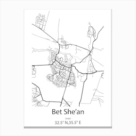 Bet She An,Israel Minimalist Map Canvas Print