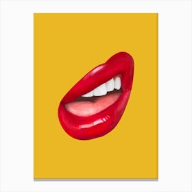 Lips (yellow) Canvas Print
