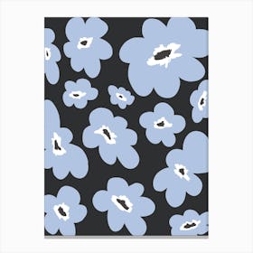 Big Daisies Blue Canvas Print