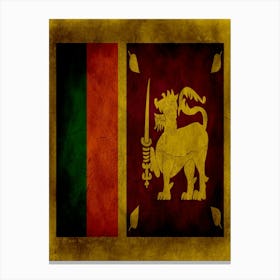 Sri Lanka Flag Texture Canvas Print