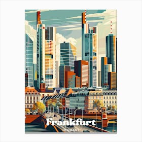 Frankfurt Germany Digital Travel Art Illustration Canvas Print