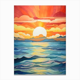 Sunset Over The Ocean 15 Canvas Print