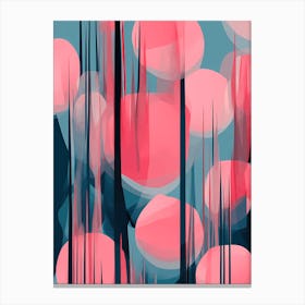 Simple Abstract Movement Art For Wall Decor, calming tones of Blue, pink& teal, 1265 Canvas Print