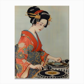 Japanese Dj Geisha Canvas Print