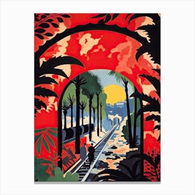 El Ferdan Railway Bridge Egypt Colourful 2 Canvas Print