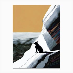 Dog On A Cliff Canvas Print