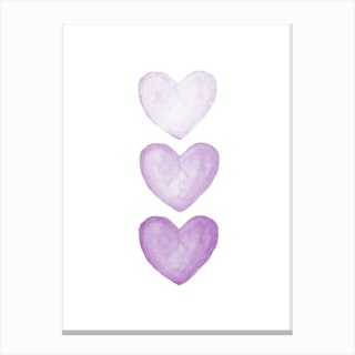 Violet Hearts Canvas Print