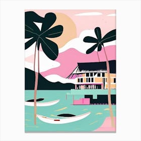Koh Chang Thailand Muted Pastel Tropical Destination Canvas Print
