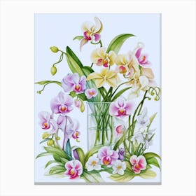 Orchids In Vase Canvas Print