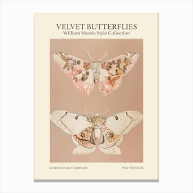 Velvet Butterflies Collection Luminous Butterflies William Morris Style 7 Canvas Print