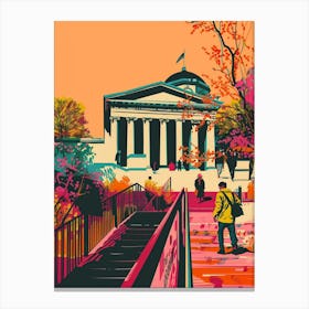 The Brooklyn Museum New York Colourful Silkscreen Illustration 1 Canvas Print