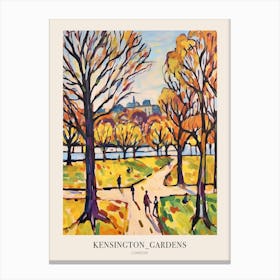 Autumn City Park Painting Kensington Gardens London 3 Poster Canvas Print