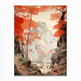 Akiyoshido Cave In Yamaguchi, Ukiyo E Drawing 4 Canvas Print