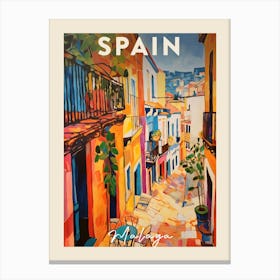 Malaga Spain 3 Fauvist Painting  Travel Poster Canvas Print