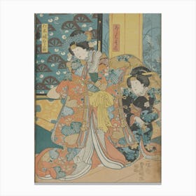 Right Sheet Of A Vertical Ōban Triptych Canvas Print