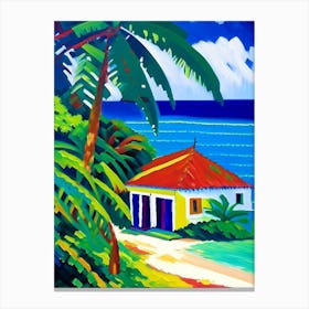 Little Corn Island Nicaragua Colourful Painting Tropical Destination Canvas Print