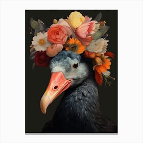 Bird With A Flower Crown Coot 1 Canvas Print