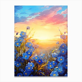 Forget Me Not By The Sunset (1) Canvas Print
