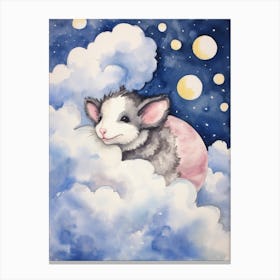 Baby Opossum 2 Sleeping In The Clouds Canvas Print
