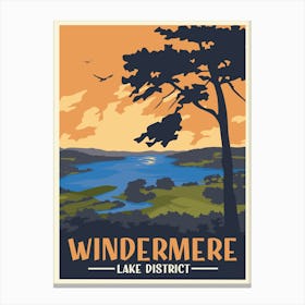Windermere Travel Poster Canvas Print