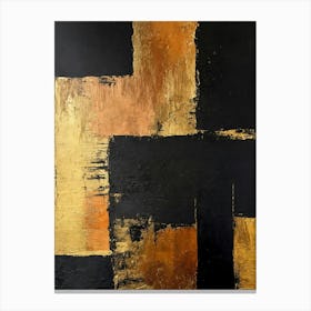 Abstract Black And Gold Painting Canvas Print