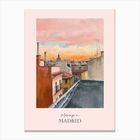 Mornings In Madrid Rooftops Morning Skyline 1 Canvas Print