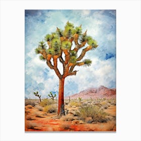 Joshua Tree In The Rain In Nat Viga Style (1) Canvas Print