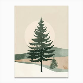 Balsam Tree Minimal Japandi Illustration 4 Canvas Print