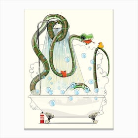 Snake In The Bath Canvas Print