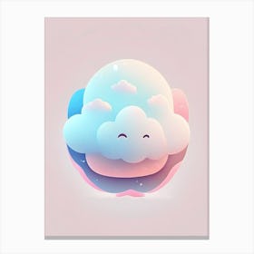 Hydrogen Cloud Kawaii Kids Space Canvas Print