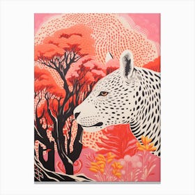Cheetah Pink & Orange 1 Canvas Print
