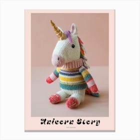 Knitted Unicorn In A Jumper Photography Poster Canvas Print