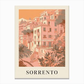 Sorrento Vintage Pink Italy Poster Canvas Print