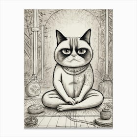 Grumpy Cat Meditation Canvas Print