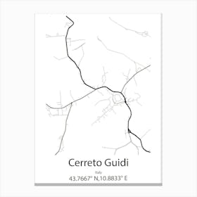 Cerreto Guidi,Italy Minimalist Map Canvas Print