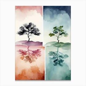 Watercolor Tree Set Canvas Print