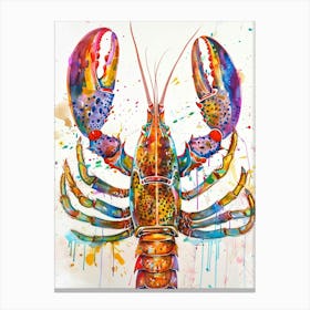 Lobster Colourful Watercolour 3 Canvas Print