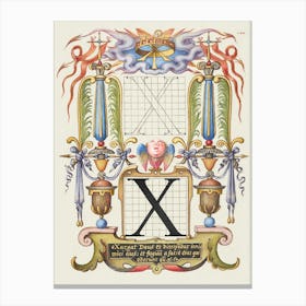 Guide For Constructing The Letter X From Mira Calligraphiae Monumenta, Joris Hoefnagel Canvas Print